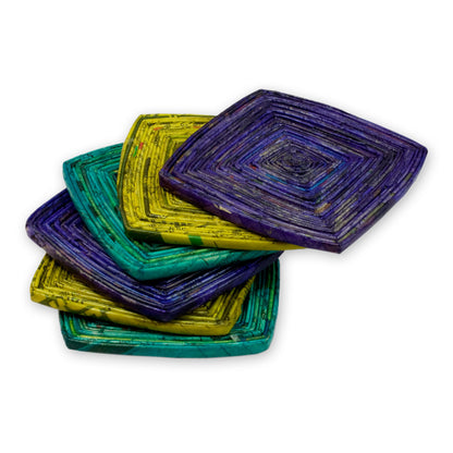 Tropical Glow Recycled Paper Coasters