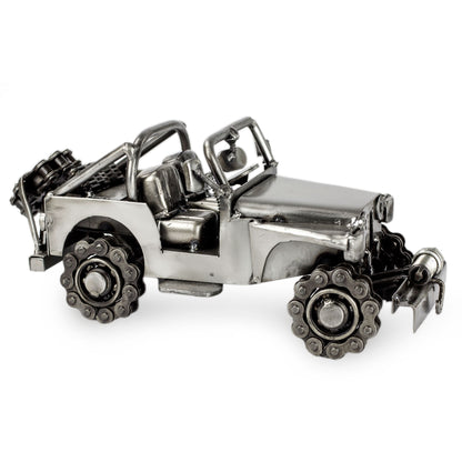 Rustic Off-Road Jeep Metal Sculpture