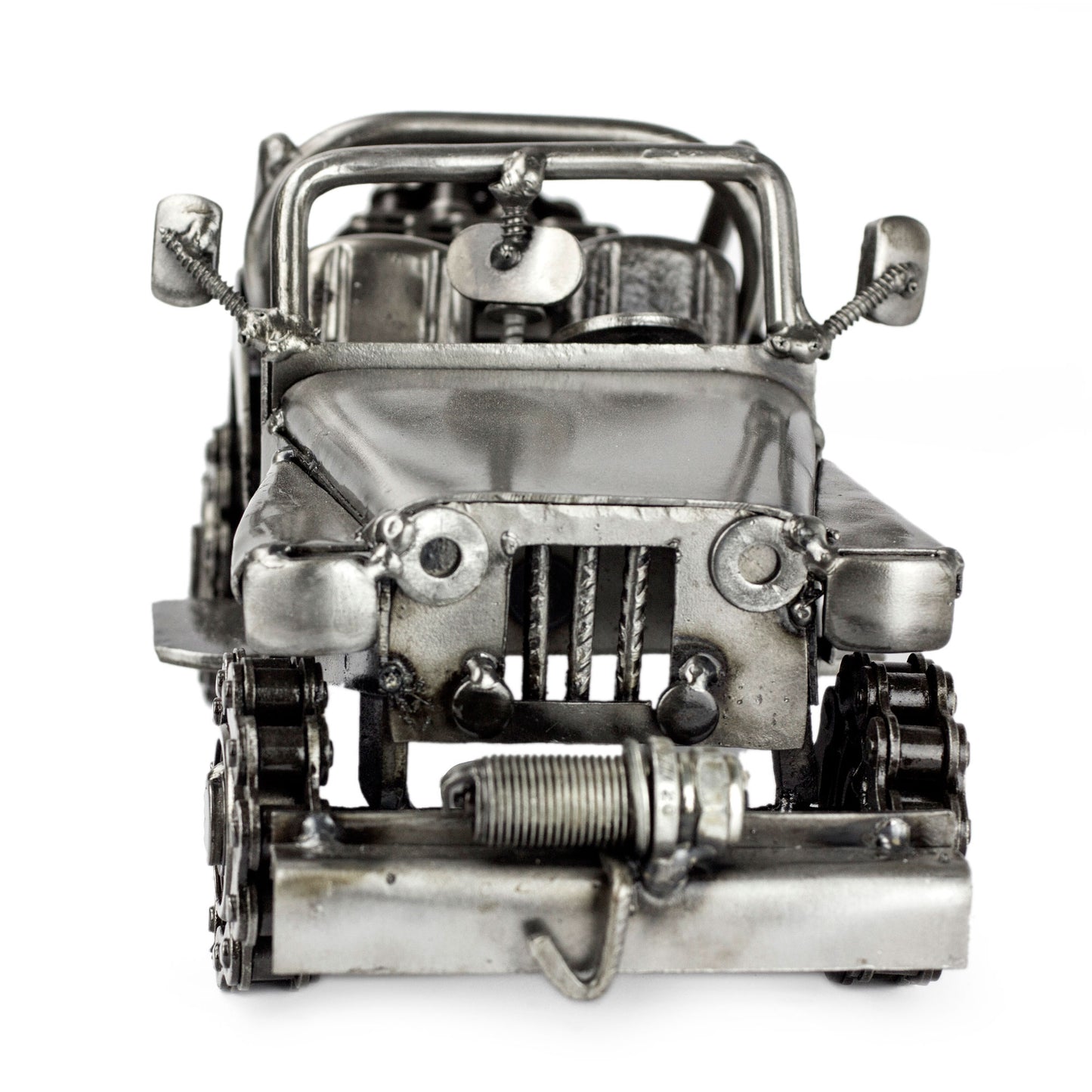 Rustic Off-Road Jeep Metal Sculpture