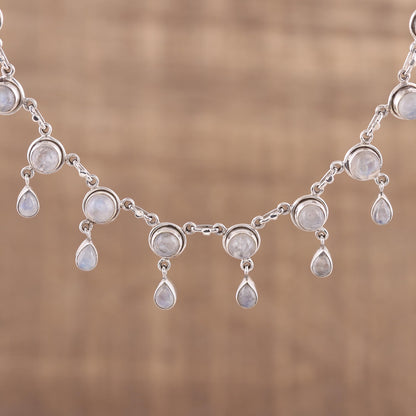 Shimmer Moonstone Waterfall Necklace