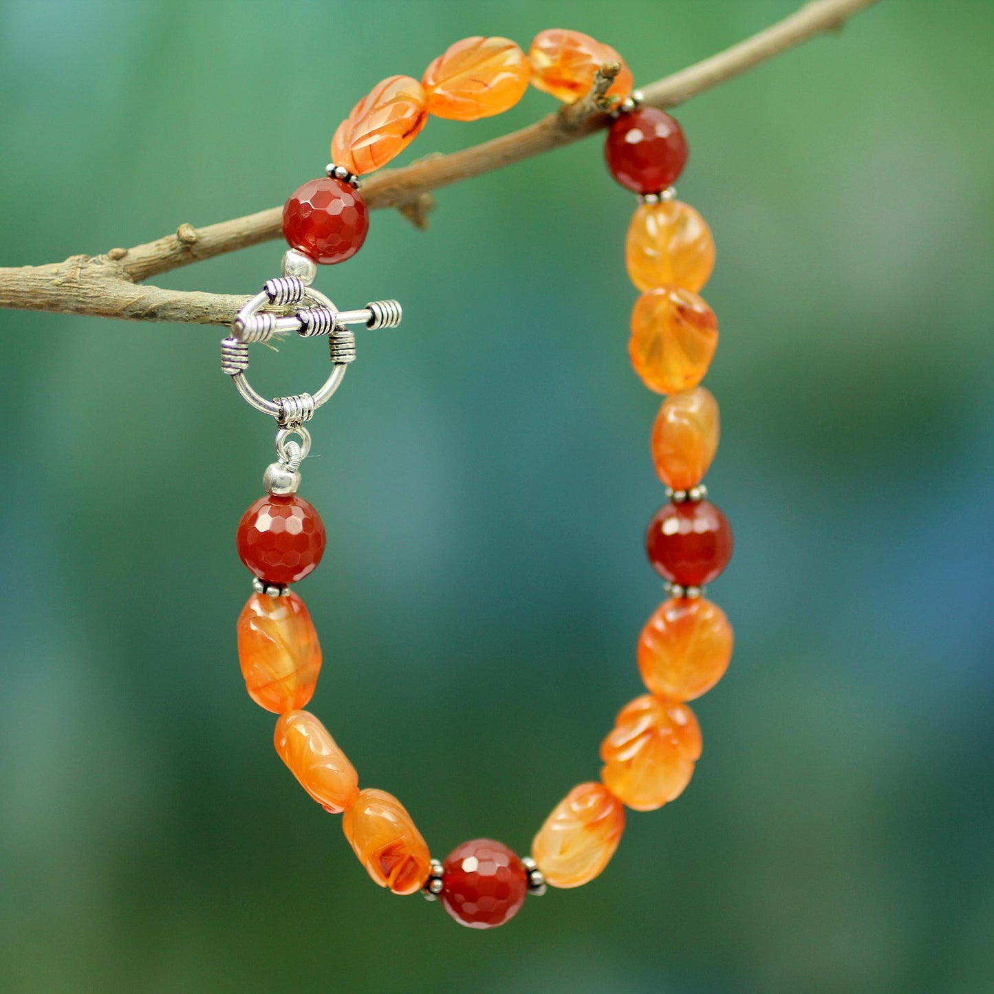 Sunset Forest Carnelian beaded bracelet