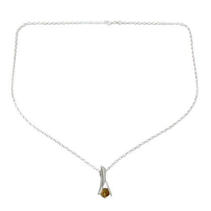 Chennai Sun Modern Jewelry Sterling Silver and Citrine Necklace