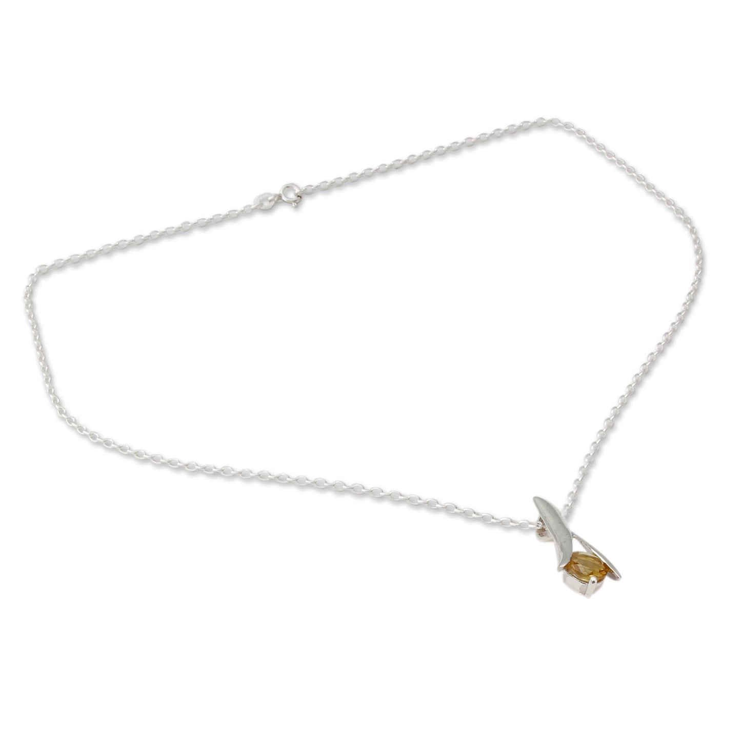 Chennai Sun Modern Jewelry Sterling Silver and Citrine Necklace