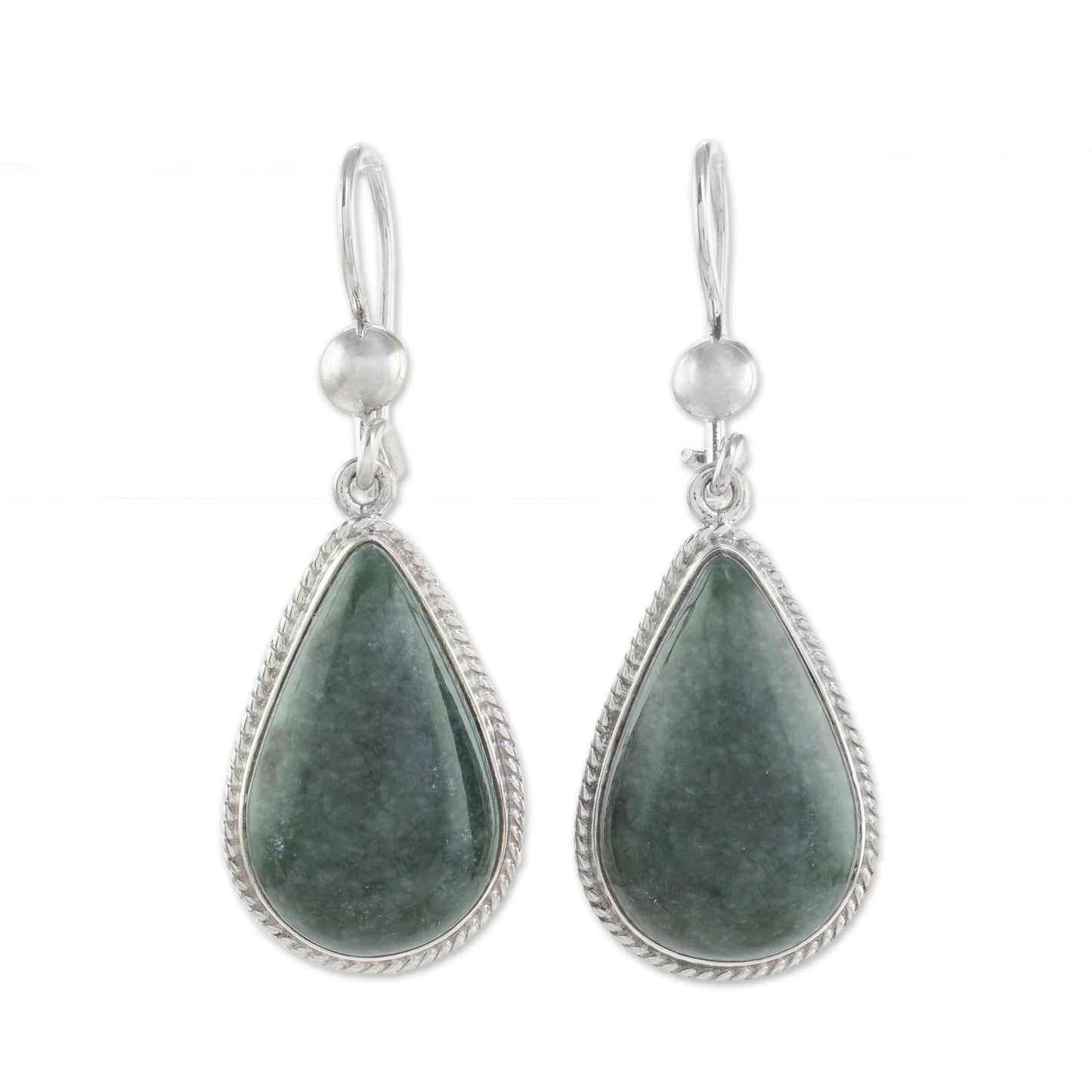 Dark Green Sacred Quetzal Dangle Earrings