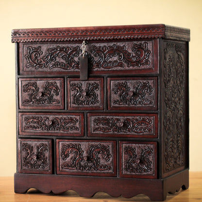 Travel Chest Tooled Leather Jewelry Box Handmade in Peru