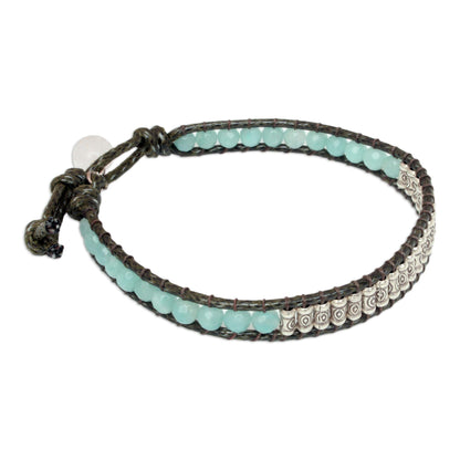 Hill Tribe Memory Amazonite and quartz beaded bracelet