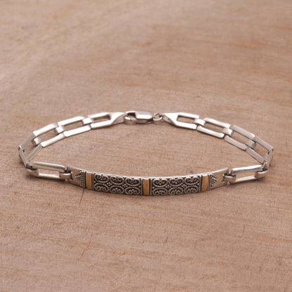 Golden Butterfly Temples Silver Link Bracelet