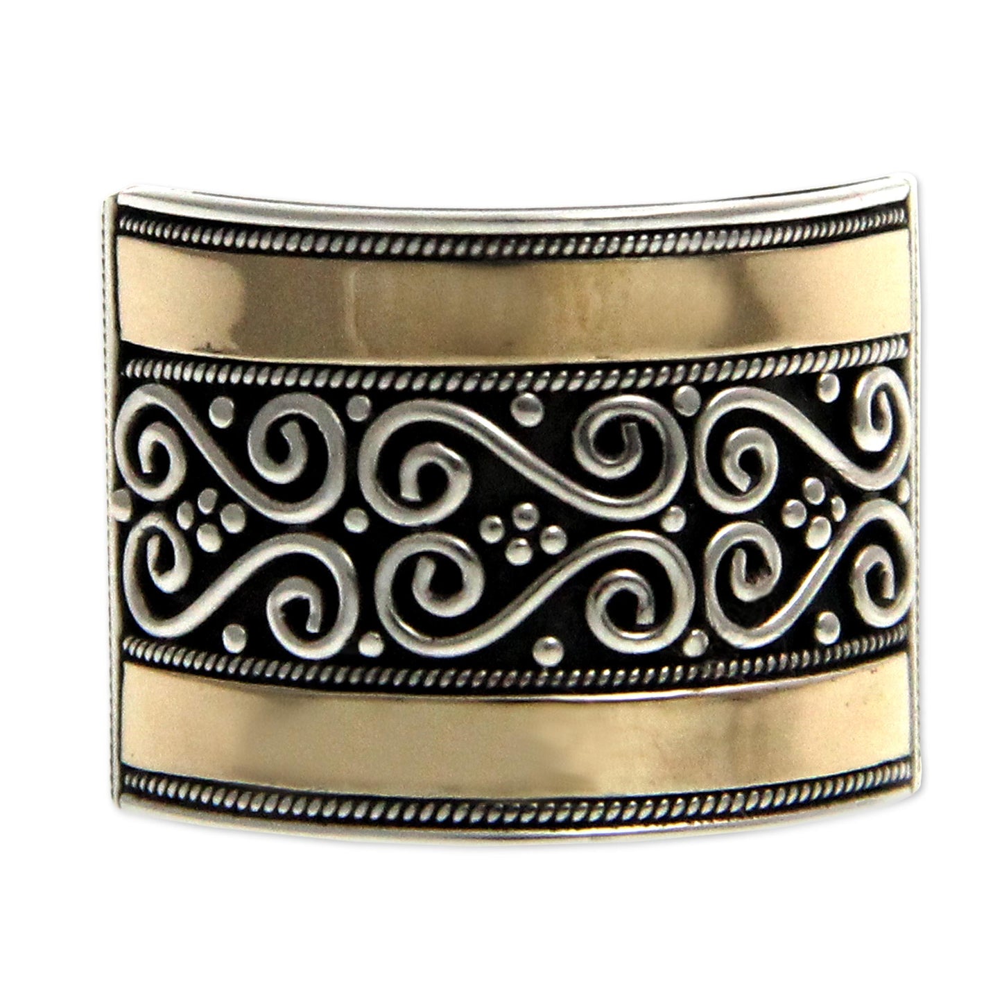 Celuk Gates Sterling Silver and 18k Gold Plated Ring