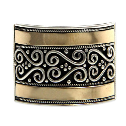 Celuk Gates Sterling Silver and 18k Gold Plated Ring