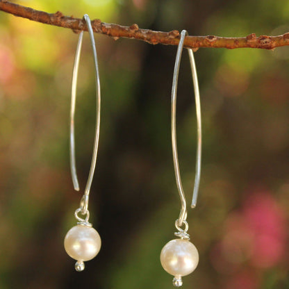 Freshwater Pearl & Sterling Silver Drop Earrings