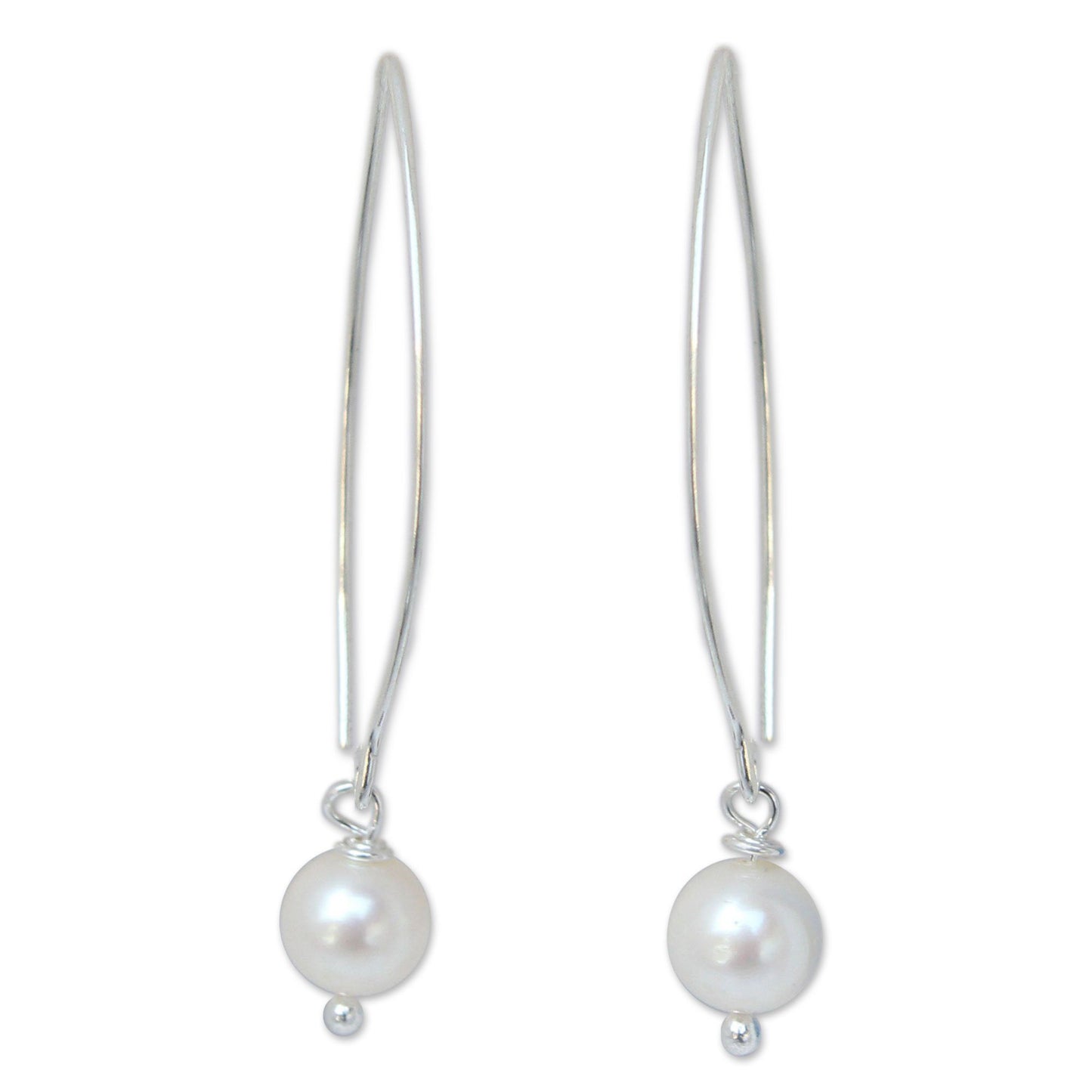 Freshwater Pearl & Sterling Silver Drop Earrings