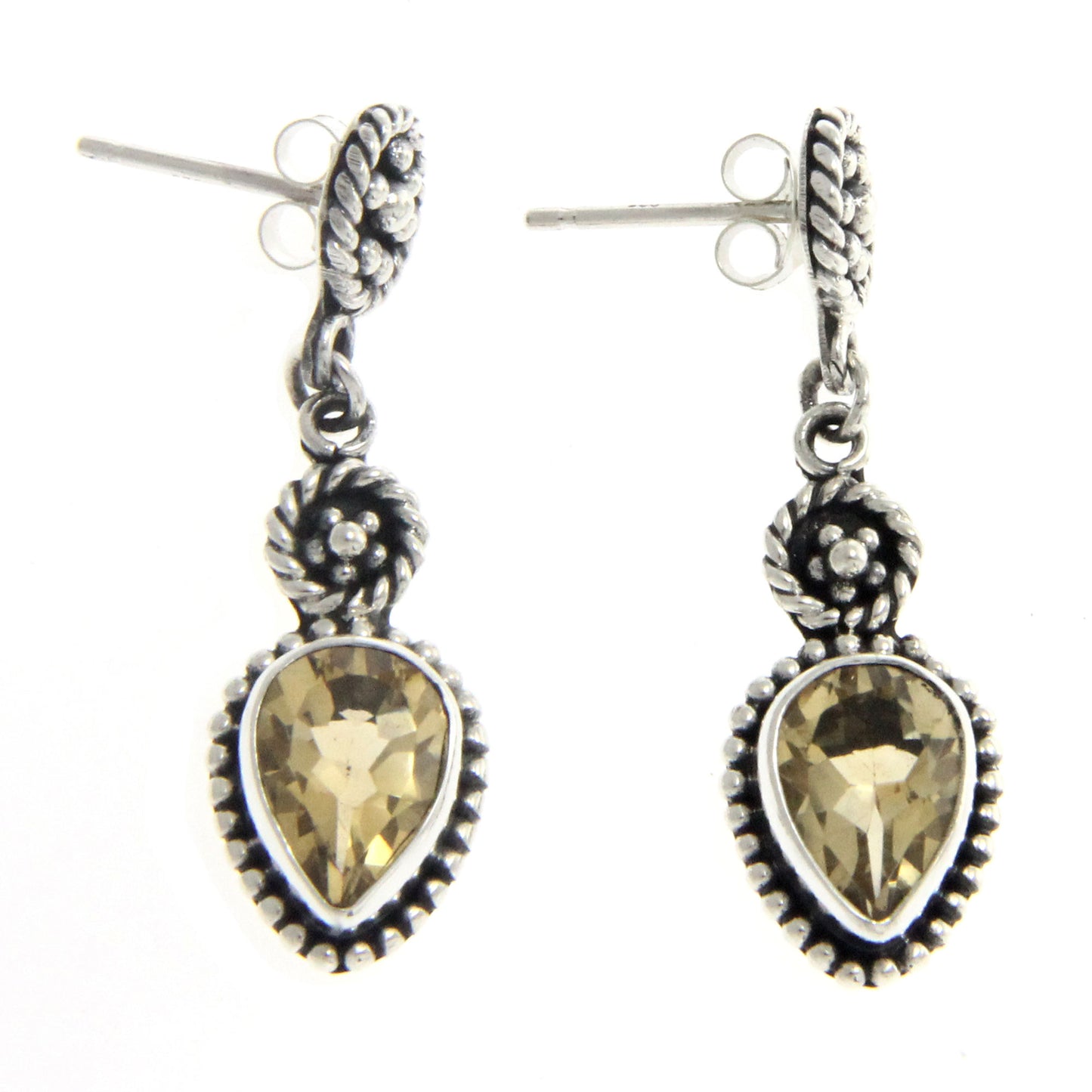 Balinese Jackfruit Citrine Sterling Silver Earrings