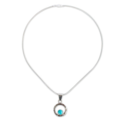 Eye of the Sea Women's Modern Fine Silver Natural Turquoise Necklace