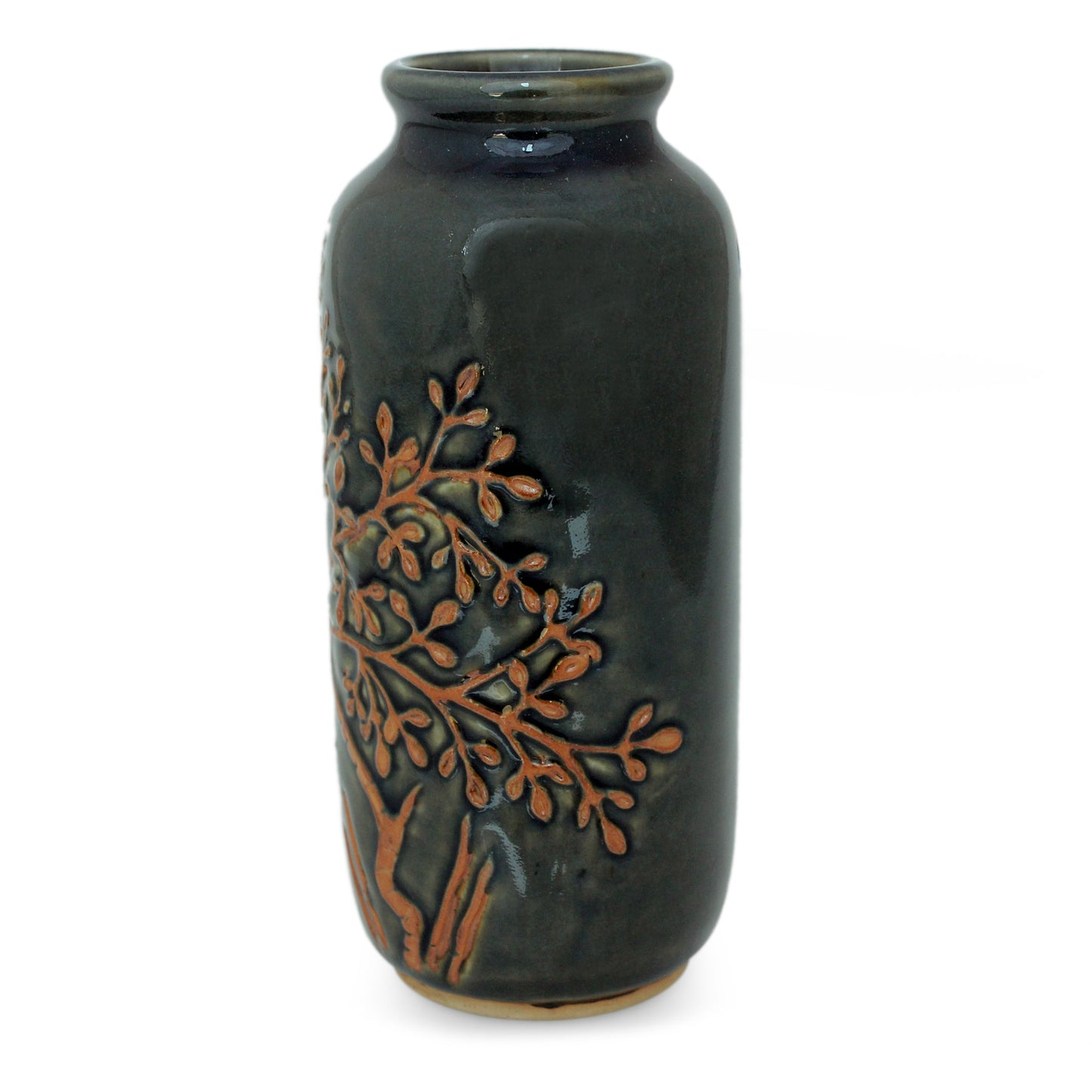 Golden Tree Celadon Ceramic Vase