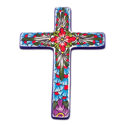 Jerusalem Rose Ceramic cross