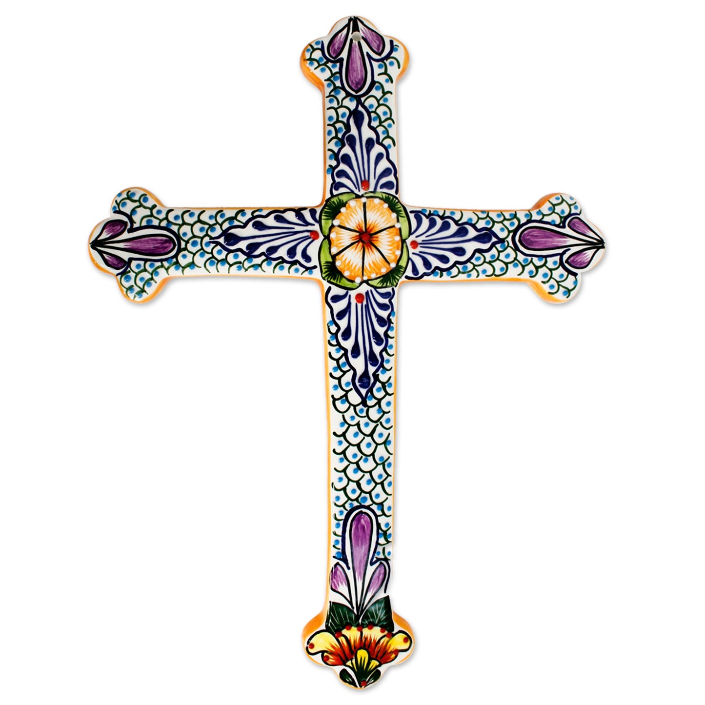 Morning Glory Collectible Talavera Ceramic Cross