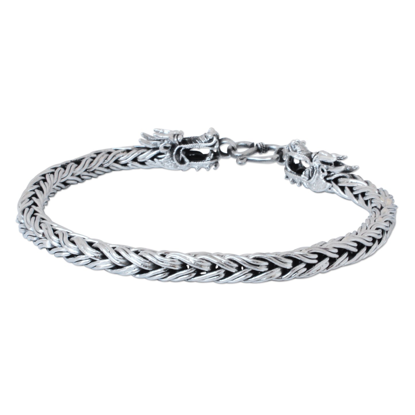 Brave Nagas Men's Sterling Silver Dragon Bracelet