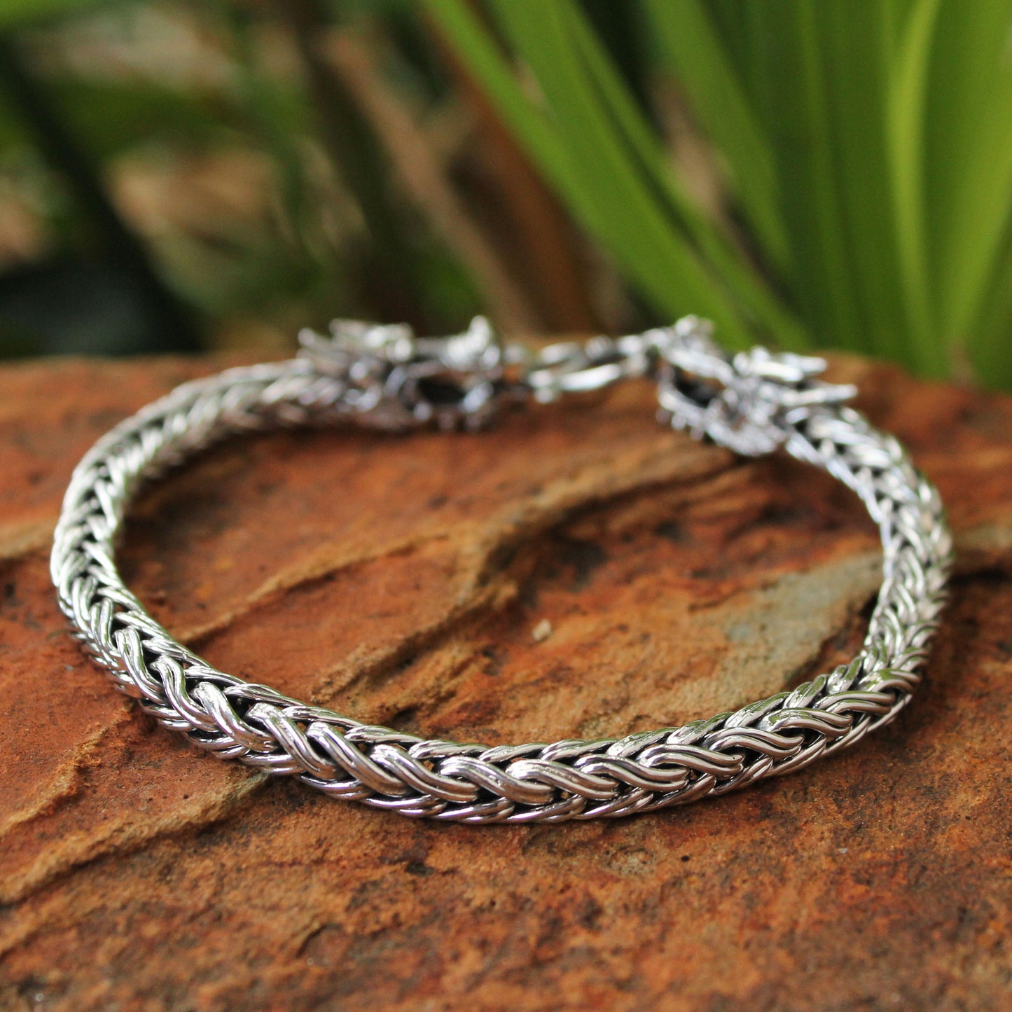 Brave Nagas Men's Sterling Silver Dragon Bracelet