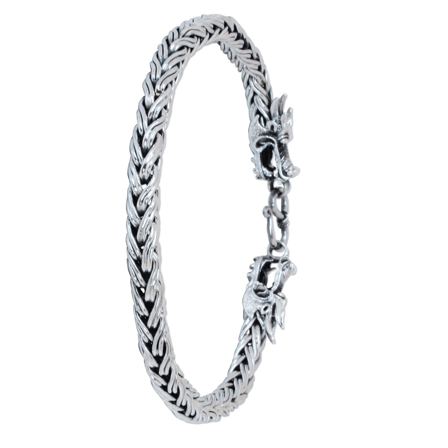 Brave Nagas Men's Sterling Silver Dragon Bracelet