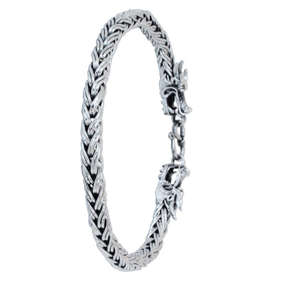 Brave Nagas Men's Sterling Silver Dragon Bracelet