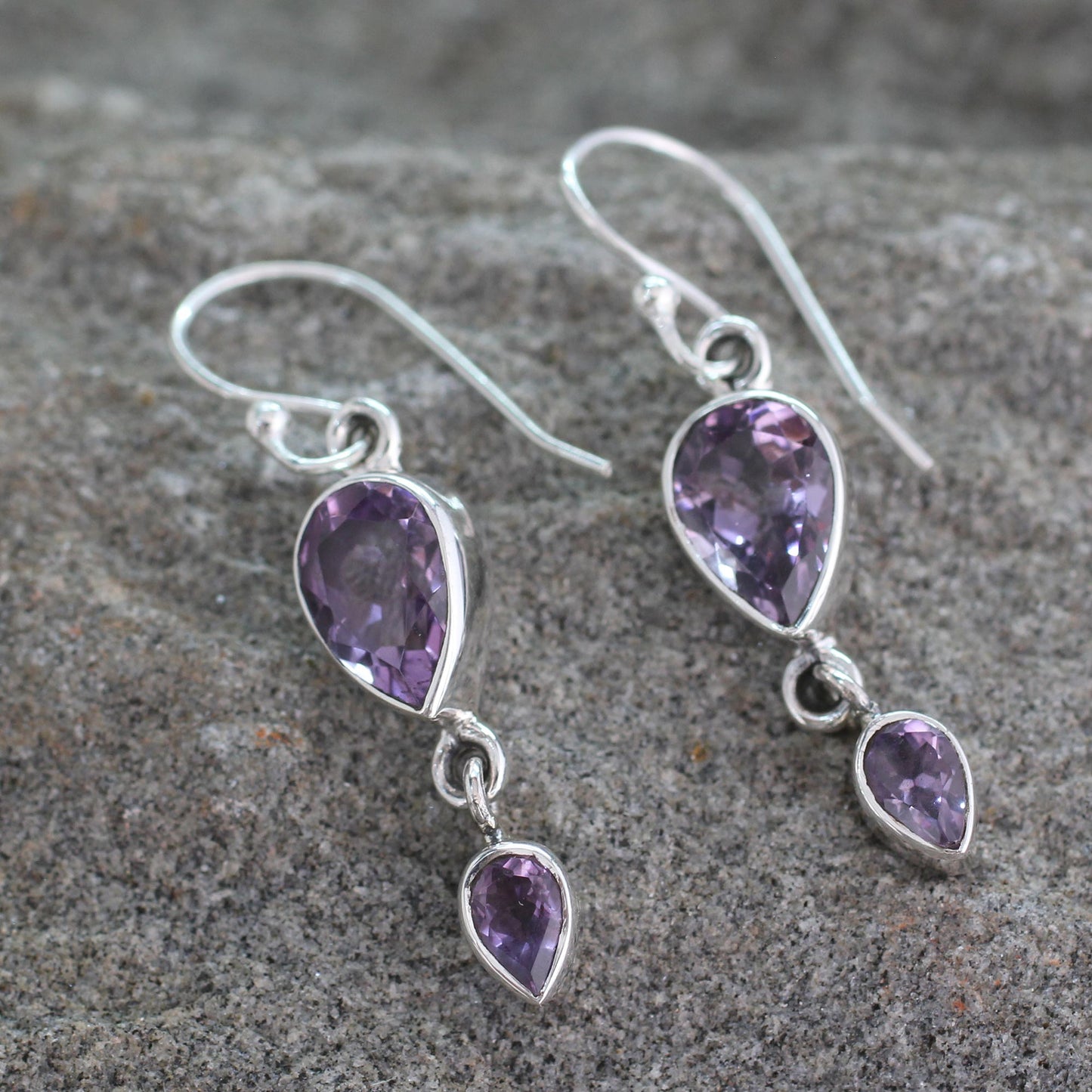 Violet Distinction Amethyst Dangle Earrings