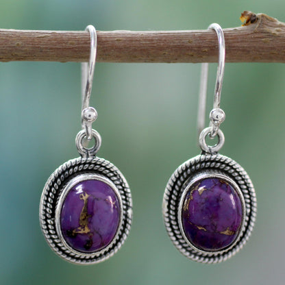 Purple Majesty Turquoise Dangle Earrings