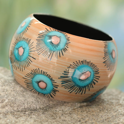 Blue Anemone Bangle Bracelet