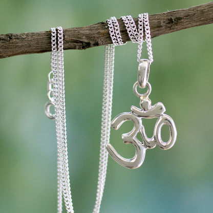 Light of Om Sterling Silver Necklace from Yoga Jewelry Collection