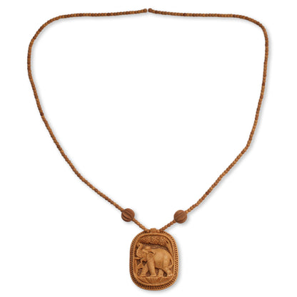 Elephant Realm Fair Trade Jewelry Wood Necklace from India