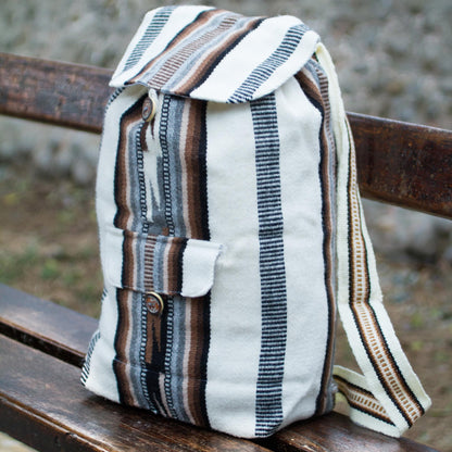 Boho Stripes Handcrafted Peruvian Alpaca Blend Backpack