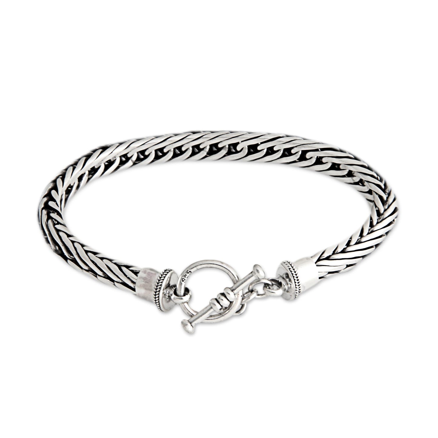 Silver Serpent Sterling Silver Men's Bracelet