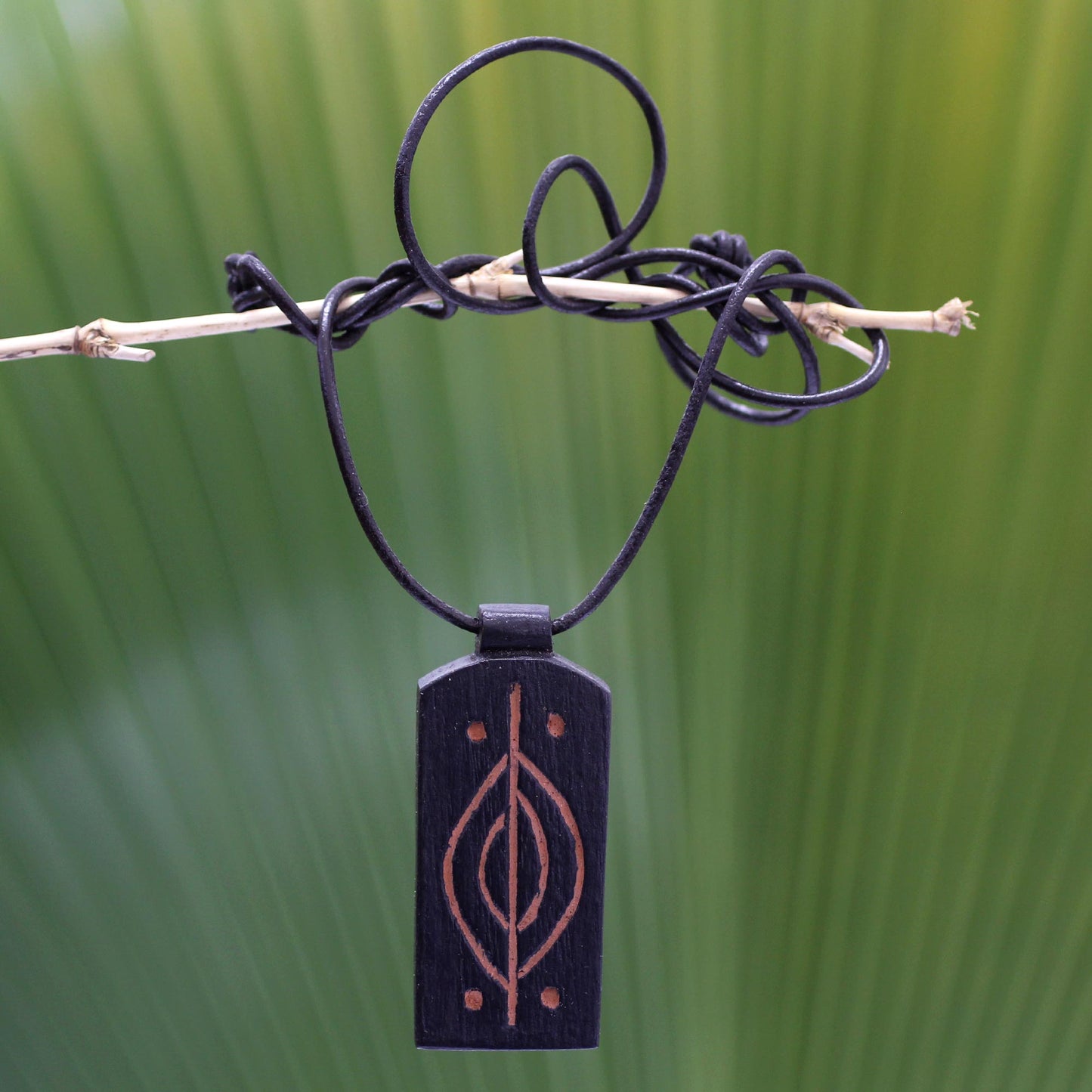 Kasapa Handmade African Wood Pendant Necklace