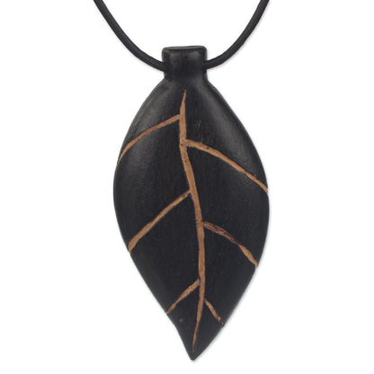 Plants Are Life Unique Teak Wood Leaf Pendant Necklace