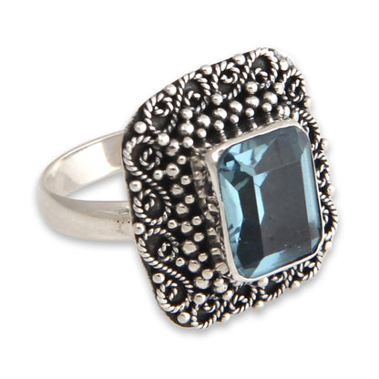 Java Skies Blue Topaz and Sterling Silver Cocktail Ring