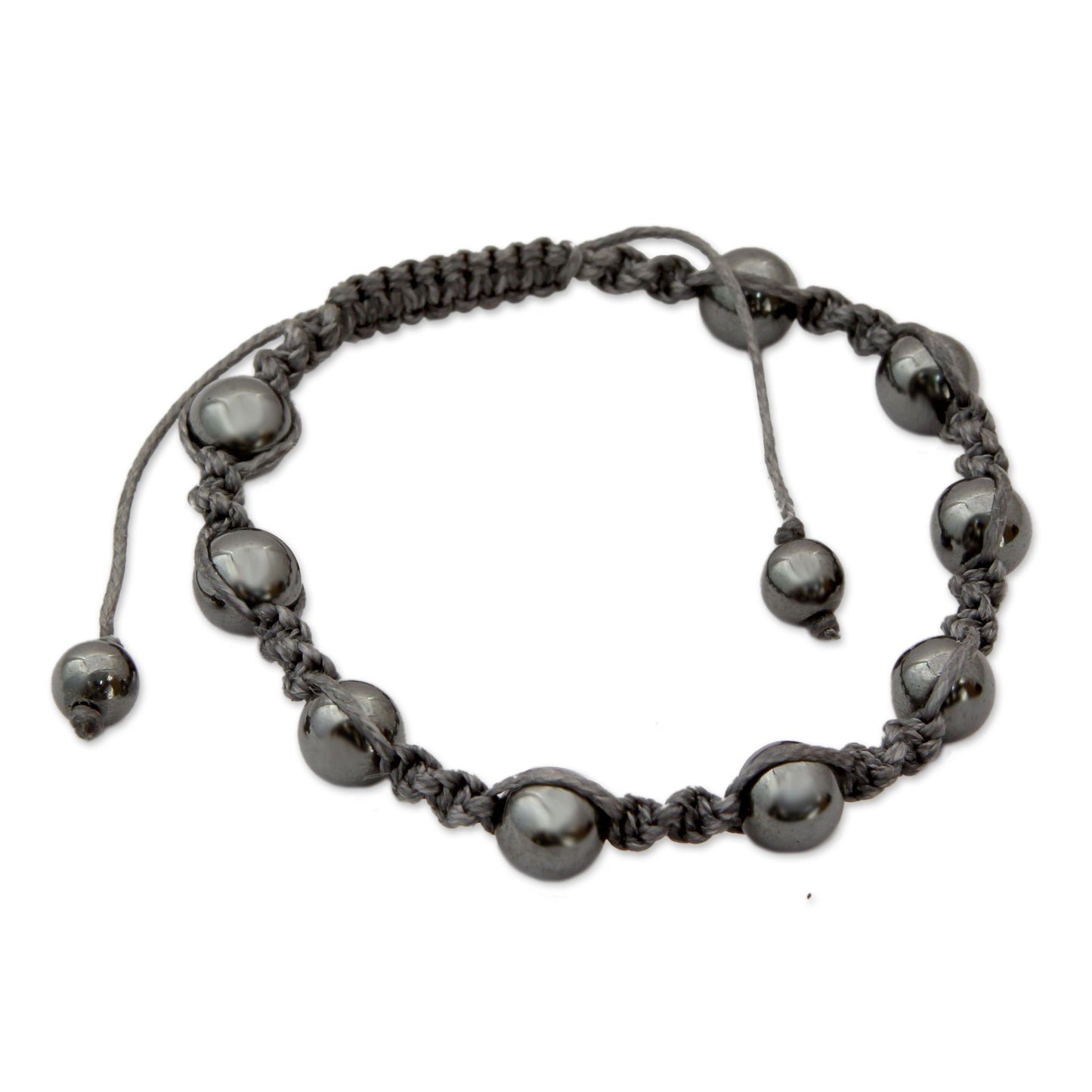 NOVICA - Elegant Beaded Hematite Bracelet