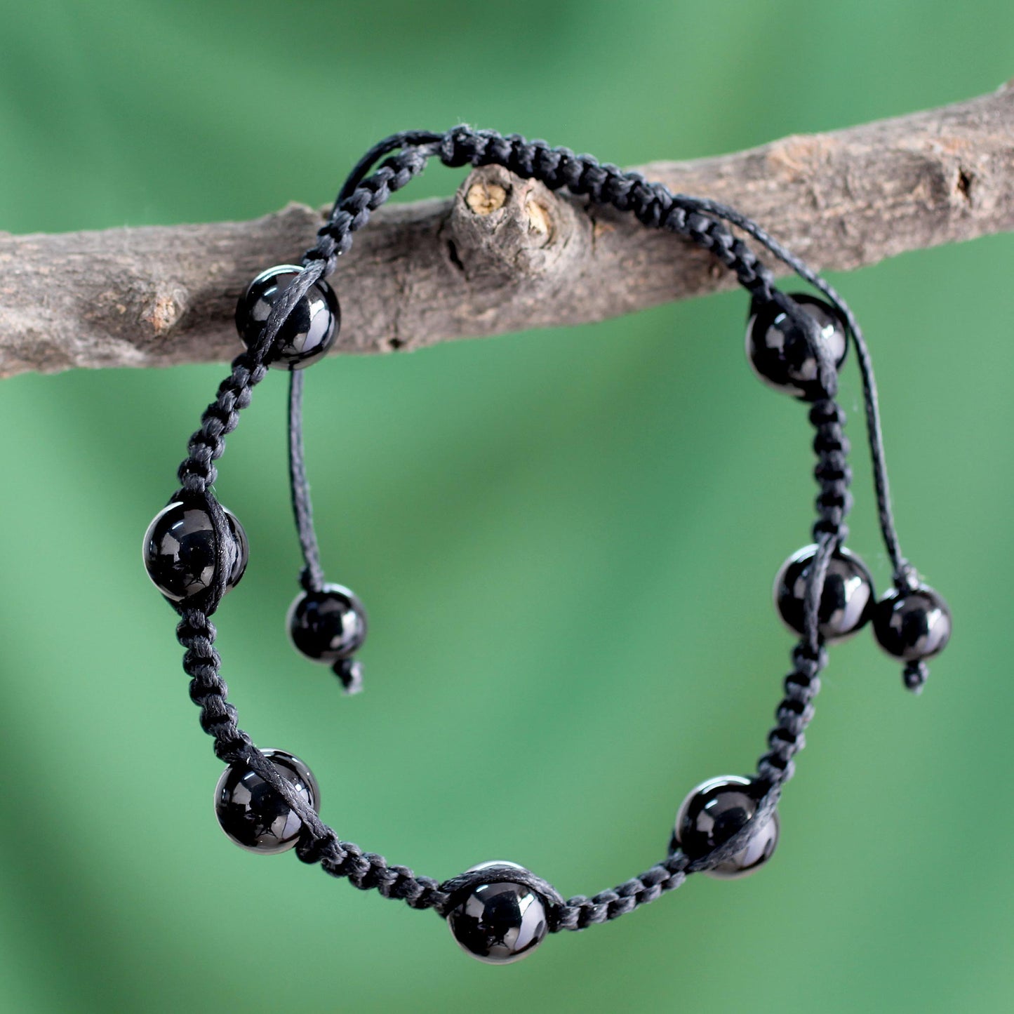 Song in the Night Unique Onyx Shambhala-style Bracelet