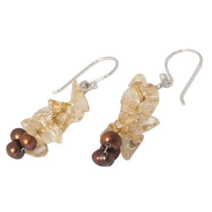 Afternoon Light Citrine Beaded Earrings