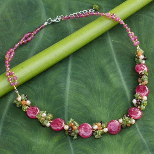 Peony Romance Beaded Necklace