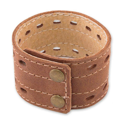 Riverbank Men's Leather Wristband Bracelet