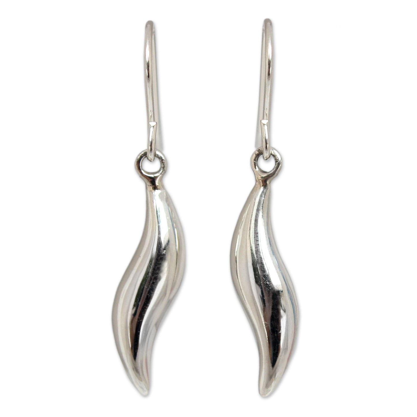 Sea Current Modern Sterling Silver Dangle Earrings