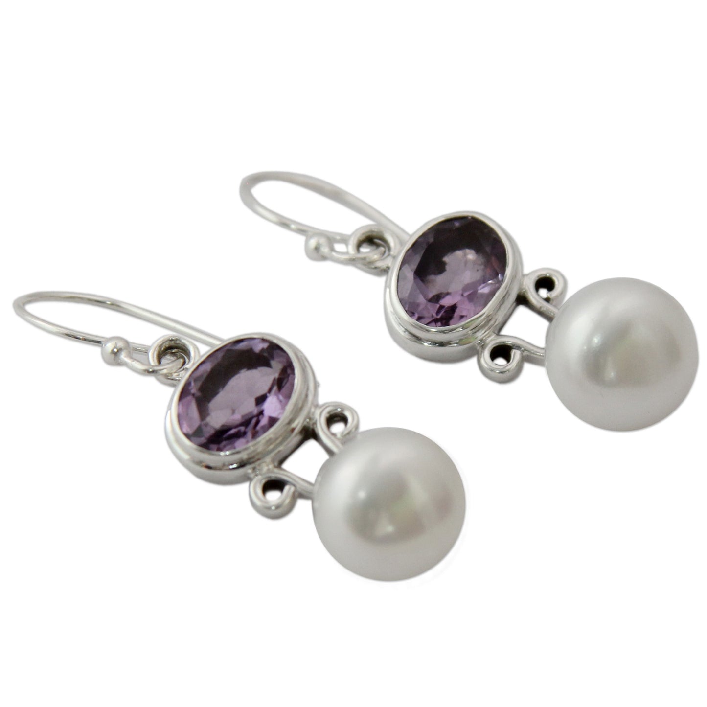 Dazzling Delhi Amethyst & Pearl Dangle Earrings