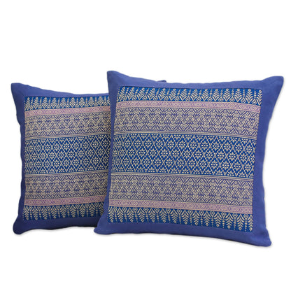 Thai Iris Cushion Covers from Thailand (Pair)