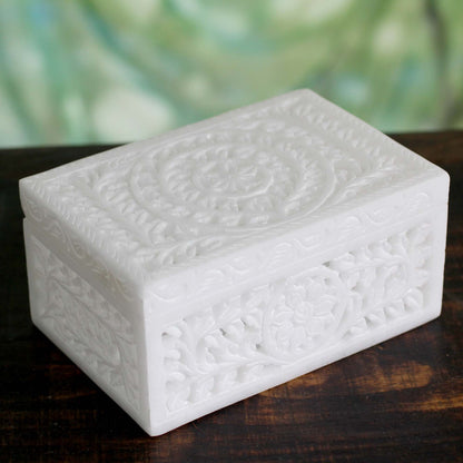 Indian Morning Glory Marble Jewelry Box