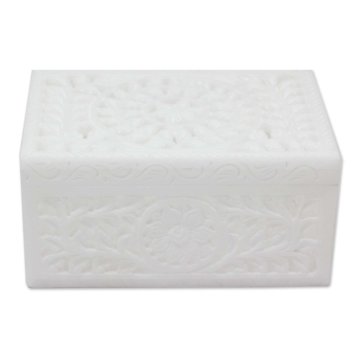 Indian Morning Glory Marble Jewelry Box