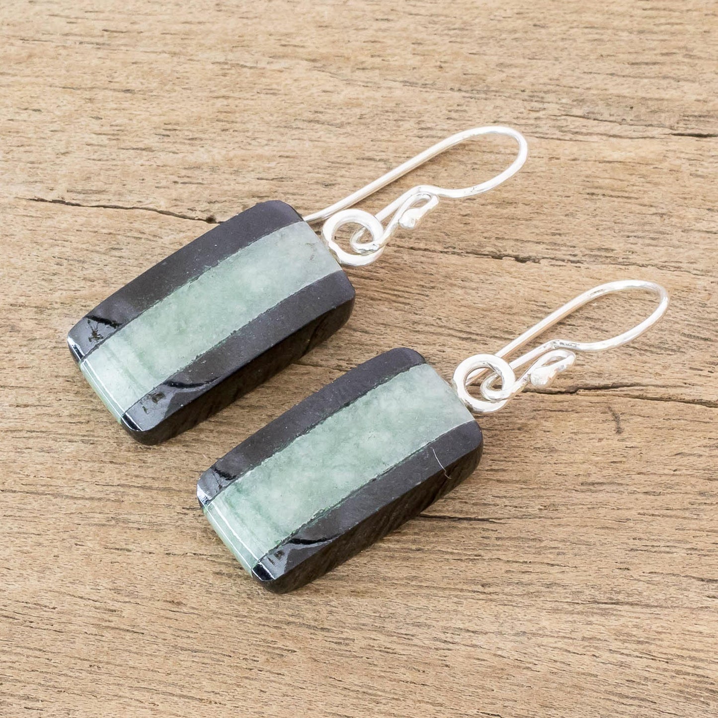 Maya Legend Collectible Modern Jade Dangle Earrings