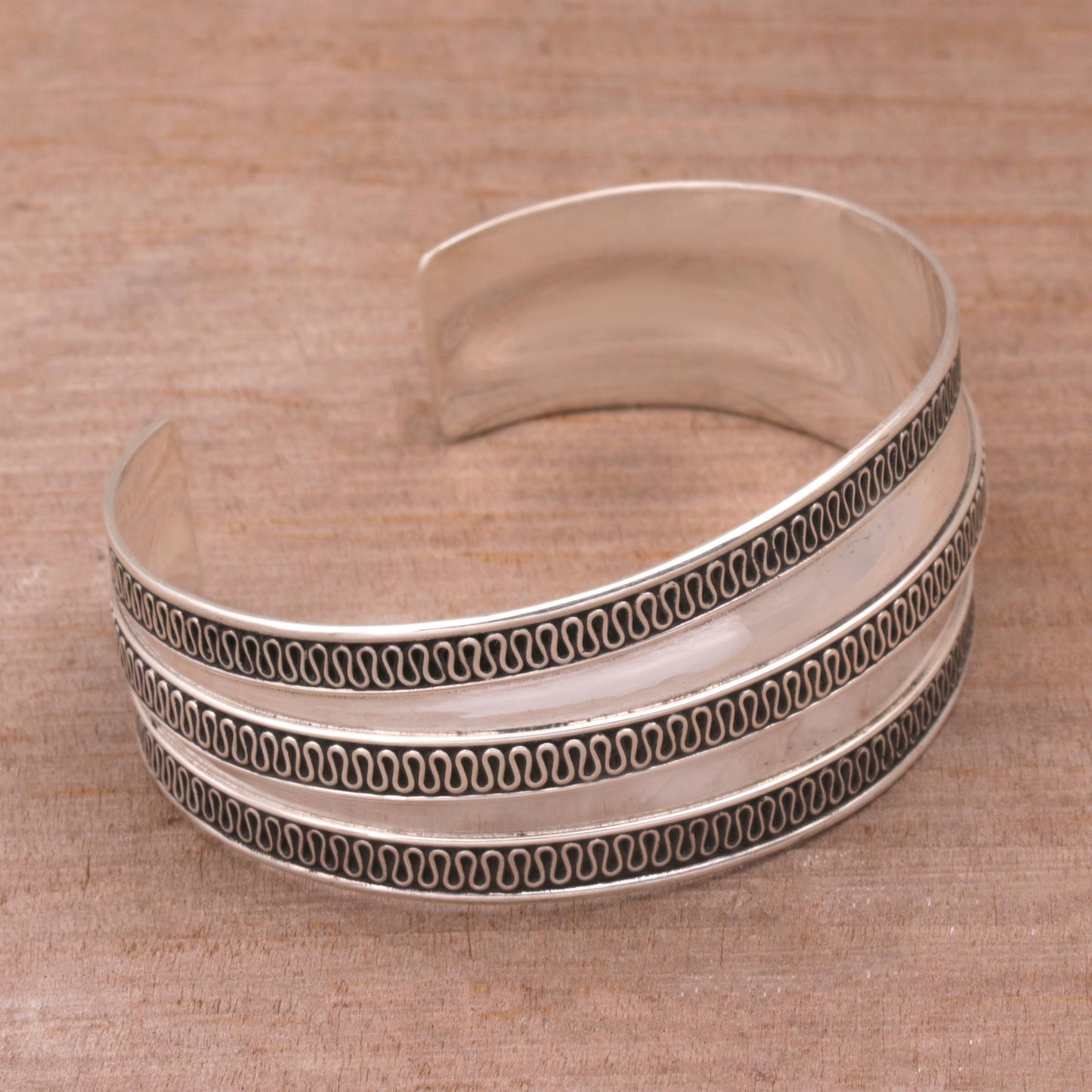 Balinese Ruffles Sterling Silver Cuff Bracelet