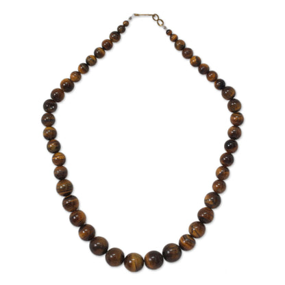 Golden Light Tiger's eye beaded necklace