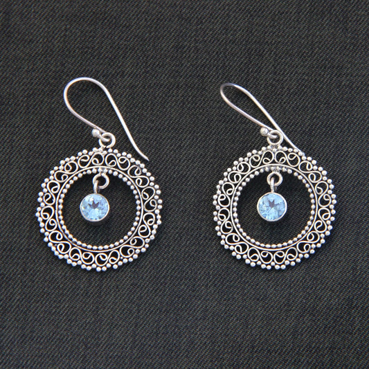 Radiant Halo Sterling Silver Earrings