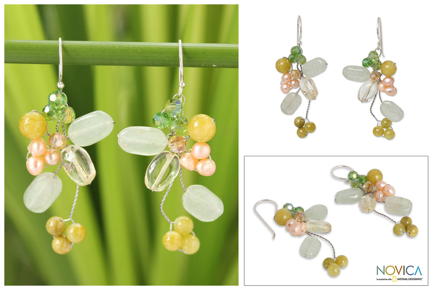 Lemon Bouquet Freshwater Pearl Earrings