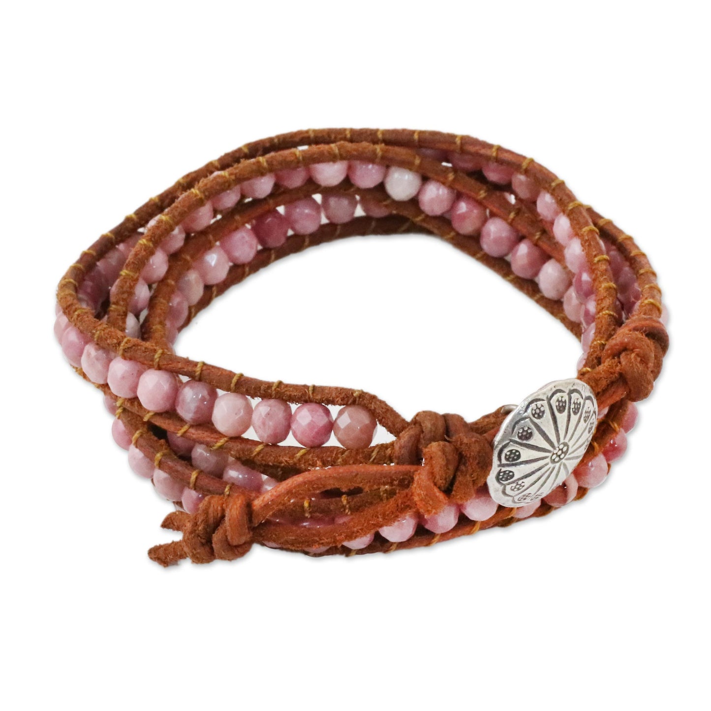 Pink Adventure Rhodonite wrap bracelet